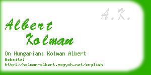 albert kolman business card